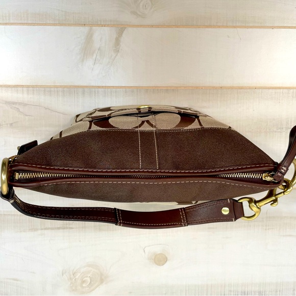 Coach #11957 Legacy Signature Stripe Bag Khaki Brown - Picture 3 of 9